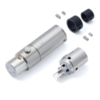 Коннектор AECO АX3-1623R - XLR трёхконтактный балансный разъём (мама) с фиксатором, покрытие родий, комплект 1 шт.