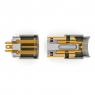 Коннектор AECO АX3-1623G - XLR трёхконтактный балансный разъём (мама) с фиксатором, покрытие золото, комплект 1 шт.