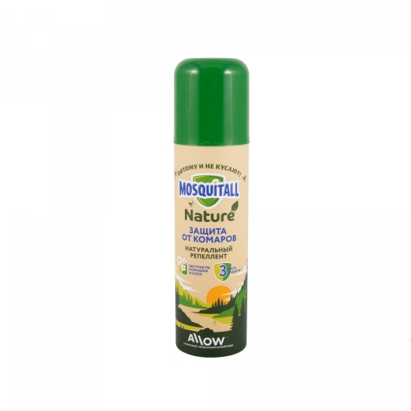 Репеллент MOSQUITALL Nature, от комаров, аэрозоль, 150 мл, 46 50056 49060 5 А (07-168)