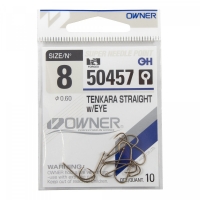 Крючок OWNER Tenkara Straight w/eye brown №8 10шт, 50457-08