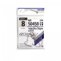 Крючок OWNER Tenkara Down w/eye brown №8 10шт, 50458-08