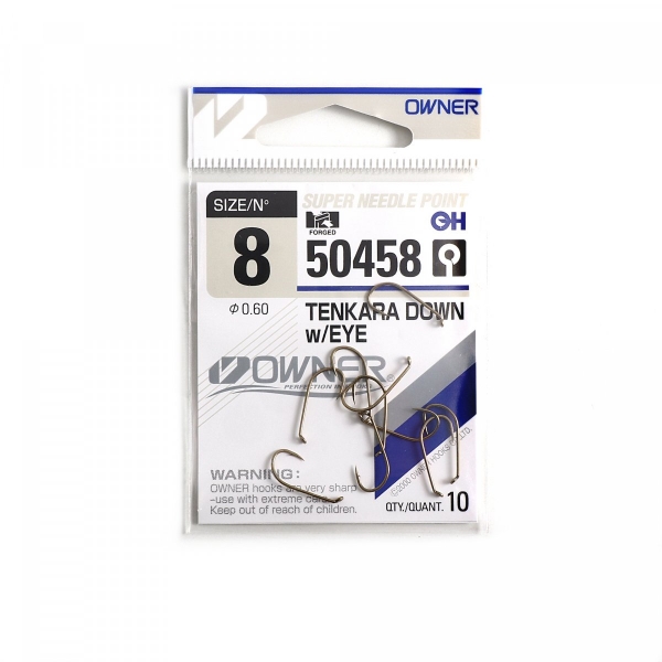 Крючок OWNER Tenkara Down w/eye brown №8 10шт, 50458-08