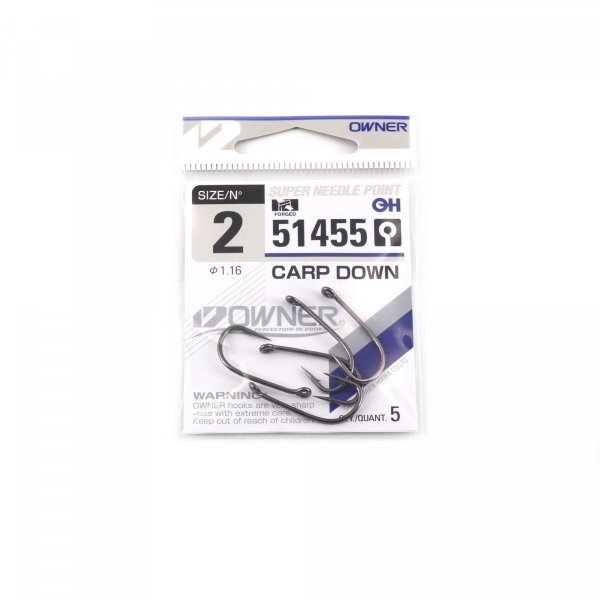 Крючок OWNER Carp Down BC №2 5шт, 51455-02