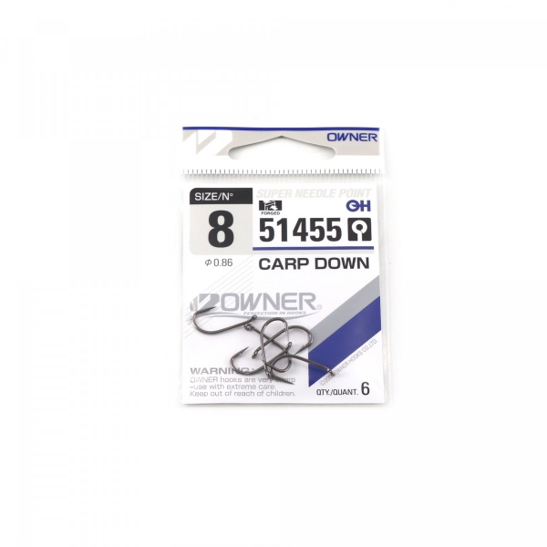 Крючок OWNER Carp Down BC №8 6шт, 51455-08