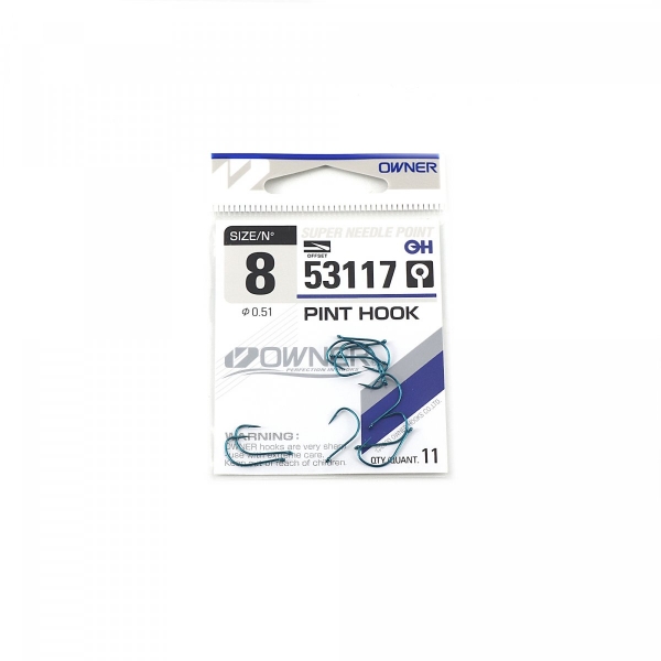 Крючок OWNER Pint Hook blue №8 11шт, 53117-08
