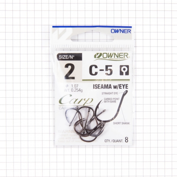 Крючок OWNER ISEAMA w/eye BC №2 8шт, 53265-02