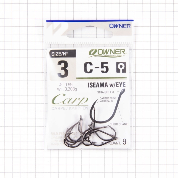Крючок OWNER ISEAMA w/eye BC №3 9шт, 53265-03