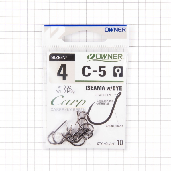 Крючок OWNER ISEAMA w/eye BC №4 10шт, 53265-04