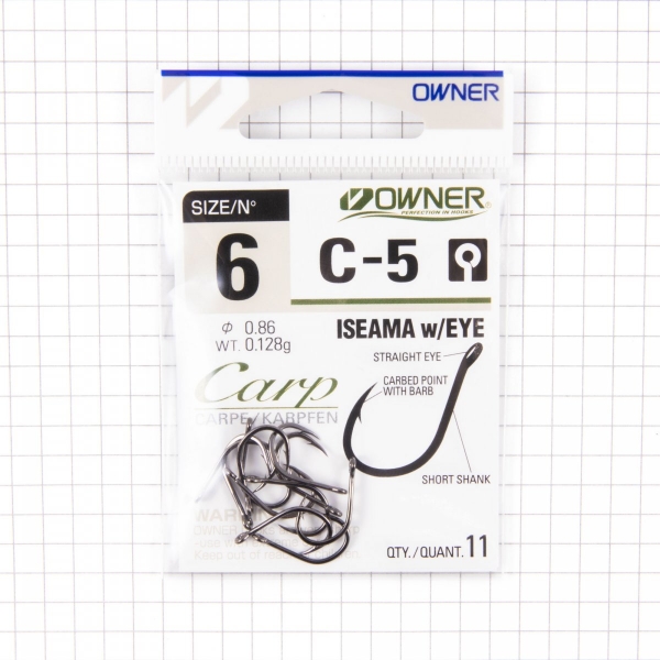 Крючок OWNER ISEAMA w/eye BC №6 11шт, 53265-06
