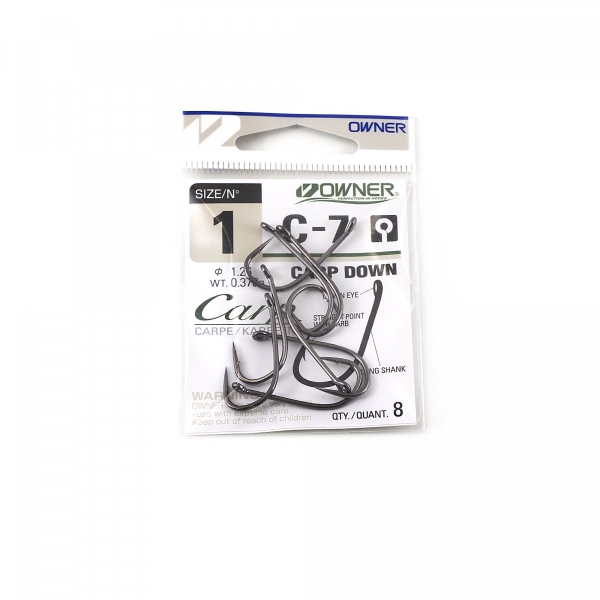 Крючок OWNER Carp Down BC №1 8шт, 53267-01 (C-7-1)
