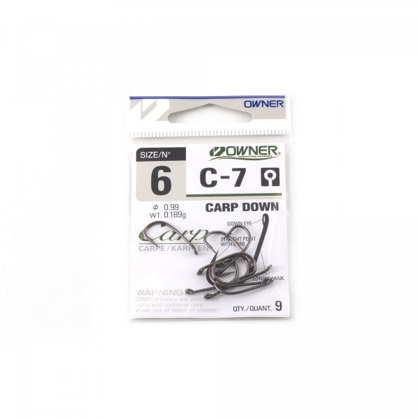 Крючок OWNER Carp Down BC №6 9шт, 53267-06 (C-7-6)