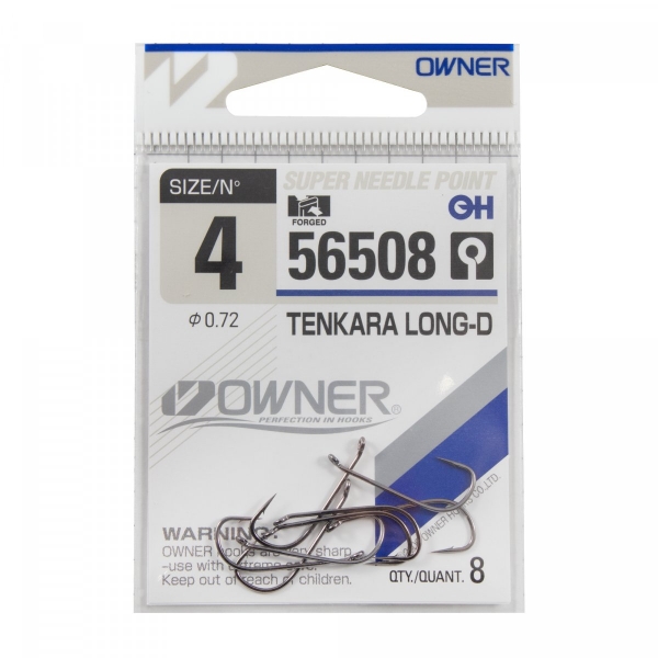 Крючок OWNER Tenkara Long-D №4 8шт, 56508-04