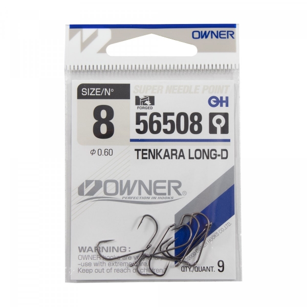 Крючок OWNER Tenkara Long-D №8 9шт, 56508-08