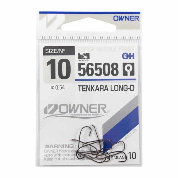 Крючок OWNER Tenkara Long-D №10 10шт, 56508-10