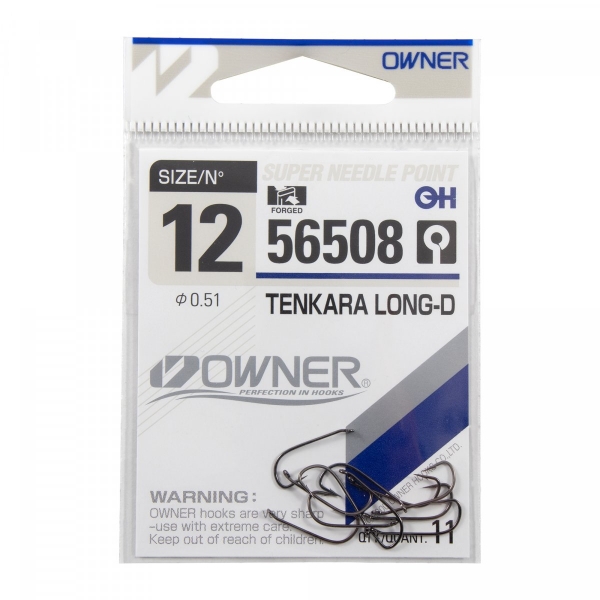 Крючок OWNER Tenkara Long-D №12 11шт, 56508-12