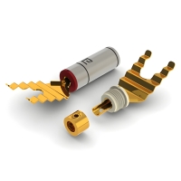 Акустический разъём AECO ASP 1931 G spade plug (лопатка), покрытие золото, комплект 4 шт.