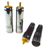 Комплект разъёмов RCA 4 шт. Harmonic Technology HTR-3001 GD позолоченные коннекторы для аудио кабеля OCC медь