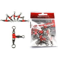 Тройной вертлюг Namazu Tripple Swivel, латунь, цвет bn, р. 3x5, test-32 кг, 10 шт. арт. N-FT-TS3