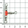 Тройной вертлюг Namazu Tripple Swivel, латунь, цвет bn, р. 3x5, test-32 кг, 10 шт. арт. N-FT-TS3