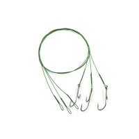 Стальной поводок с живцовым крючком Namazu leader 1x7 nylon coated green, d-0,48 мм, l-50 см 4715 d арт. N-LS48-50DR2/0L