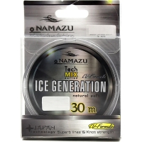 Леска Namazu Ice Generation L-30 м, d-0.12 мм, test-1.29 кг, прозрачная NIG30-0,12