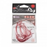 Крючок KOI "SUPER LOCK WORM ", размер 2/0 (INT), цвет RED, офсетный (10 шт.), KH6531-2/0RED