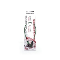 Поводок стальной NAMAZU Leader 1х7 Nylon Coated Green, d-0,45 мм, L-20 см, test- 23 кг (уп. 5 шт.), N-17LSG45-20L