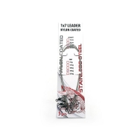 Поводок стальной NAMAZU Leader 1х7 Nylon Coated, d-0,30 мм, L-30 см, test- 11 кг (уп. 5 шт.), N-17LSN30-30L