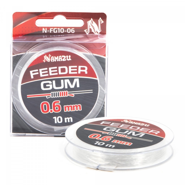 Фидергам Namazu FEEDER GUM, L-10 м, d-0,6 мм, прозрачный, N-FG10-06