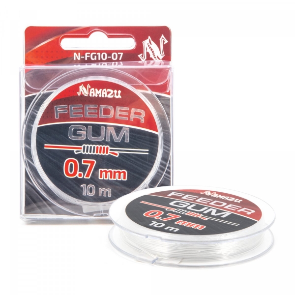 Фидергам Namazu FEEDER GUM, L-10 м, d-0,7 мм, прозрачный, N-FG10-07