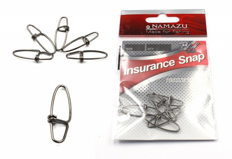 Карабин Namazu INSURANCE SNAP, цв. BN, р. 0, test-9 кг (уп. 10 шт), N-FT-IS0
