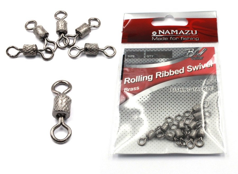 Вертлюг Namazu ROLLING RIBBED SWIVEL, латунь, цв. BN, р. 4/0, test-125 кг (уп.5 шт), N-FT-RRS4/0
