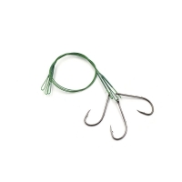 Поводок стальной NAMAZU Leader 1х7 Nylon Coated Green, d-0,33 мм, L-20 см, с одинарным крючком 92247, N-LS33-20BH1L