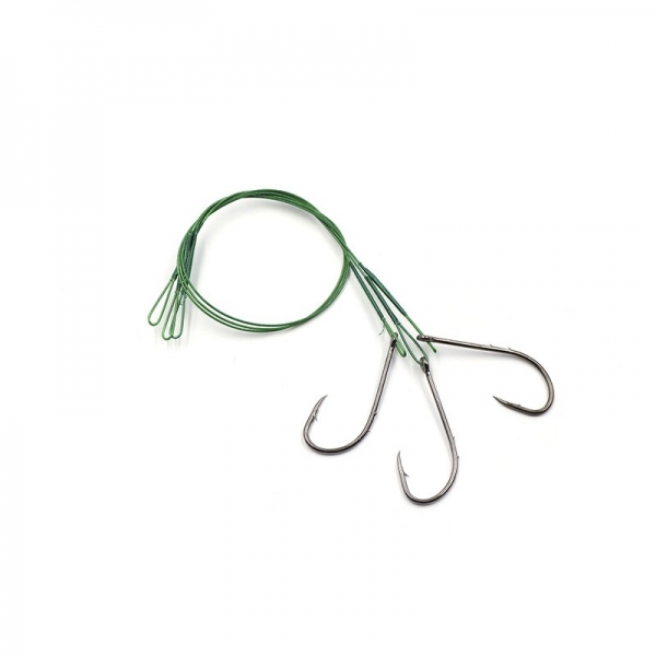 Поводок стальной NAMAZU Leader 1х7 Nylon Coated Green, d-0,33 мм, L-20 см, с одинарным крючком 92247, N-LS33-20BH1L