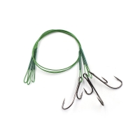Поводок стальной NAMAZU Leader 1х7 Nylon Coated Green, d-0,33 мм, L-20 см, с живцовым крючком 4715 D, N-LS33-20DR2L