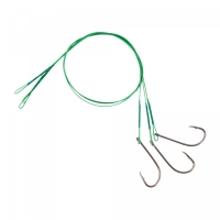 Поводок стальной NAMAZU Leader 1х7 Nylon Coated Green, d-0,33 мм, L-30 см, с одинарным крючком 92247, N-LS33-30BH1L