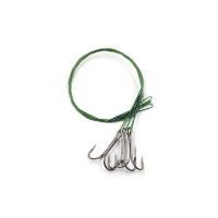 Поводок стальной NAMAZU Leader 1х7 Nylon Coated Green, d-0,33 мм, L-30 см, с тройным крючком 35647 R, N-LS33-30TR4L