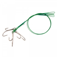 Поводок стальной NAMAZU Leader 1х7 Nylon Coated Green, d-0,39 мм, L-20 см, с живцовым крючком 4715 D, N-LS39-20DR1L