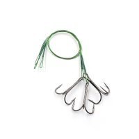 Поводок стальной NAMAZU Leader 1х7 Nylon Coated Green, d-0,39 мм, L-20 см, с тройным крючком 35647 R, N-LS39-20TR2L