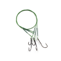 Поводок стальной NAMAZU Leader 1х7 Nylon Coated Green, d-0,39 мм, L-30 см, с живцовым крючком 4715 D, N-LS39-30DR1L