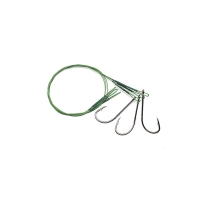 Поводок стальной NAMAZU Leader 1х7 Nylon Coated Green, d-0,42 мм, L-30 см, с одинарным крючком 92247, N-LS42-30BH1/0L