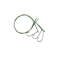 Поводок стальной NAMAZU Leader 1х7 Nylon Coated Green, d-0,42 мм, L-40 см, с одинарным крючком 92247, N-LS42-40BH1/0L