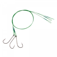 Поводок стальной NAMAZU Leader 1х7 Nylon Coated Green, d-0,48 мм, L-40 см, с одинарным крючком 92247, N-LS48-40BH2/0L