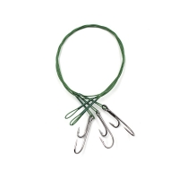 Поводок стальной NAMAZU Leader 1х7 Nylon Coated Green, d-0,48 мм, L-40 см, с живцовым крючком 4715 D, N-LS48-40DR2/0L