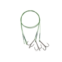 Поводок стальной NAMAZU Leader 1х7 Nylon Coated Green, d-0,48 мм, L-40 см, с тройным крючком 35647 R, N-LS48-40TR1L