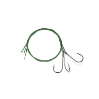 Поводок стальной NAMAZU Leader 1х7 Nylon Coated Green, d-0,48 мм, L-50 см, с одинарным крючком 92247, N-LS48-50BH3/0L