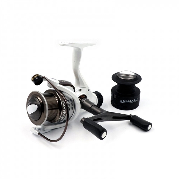 Катушка безынерционная Namazu White Fish WF4000, 4+1 подш., метал. шпуля + запасная графит. шпуля, N-RWF4000
