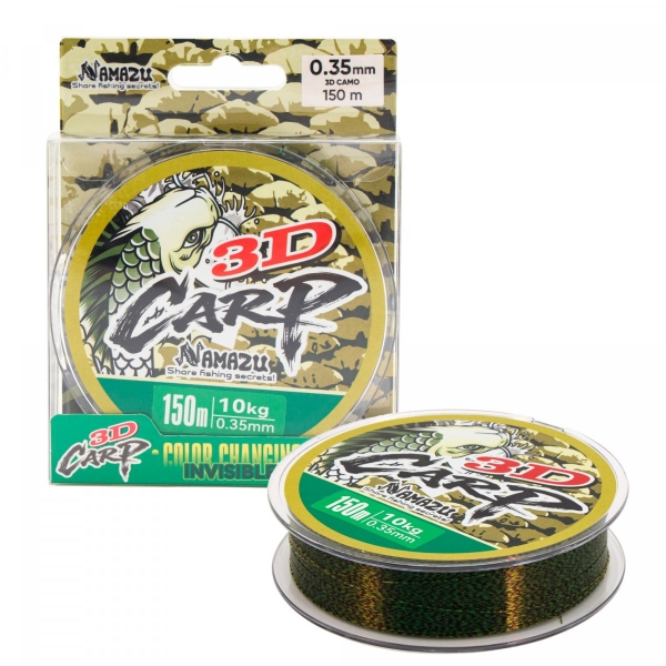 Леска Namazu 3D Carp, L-150 м, d-0,35 мм, test-10 кг, 3D Camo, N3DC150-0,35