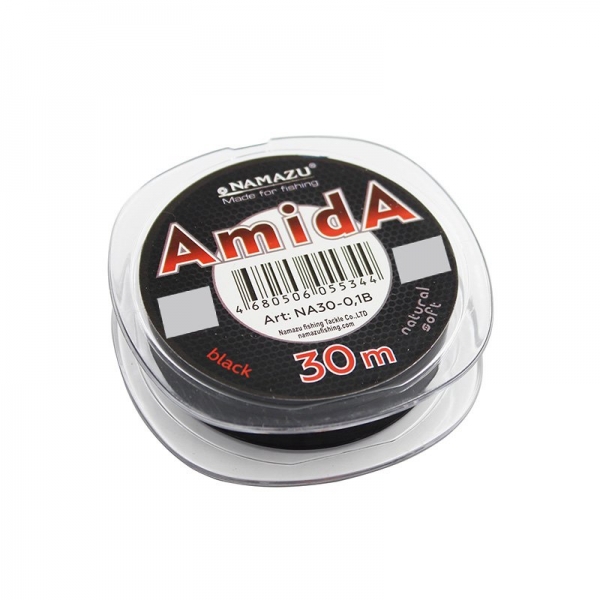 Леска Namazu "Amida", L-30 м, d-0,16 мм, test-3,20 кг, угольно-черный (уп. 10 шт.), NA30-0,16B
