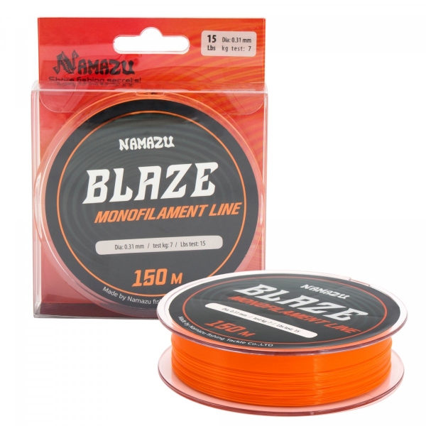 Леска Namazu Blaze, L-150 м, d-0,31 мм, test-7 кг, оранжевая, NB150-0,31